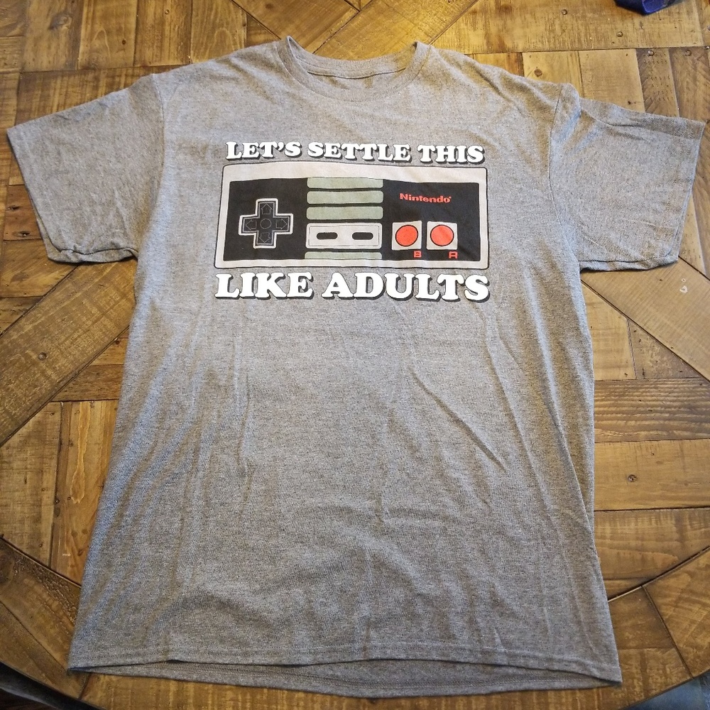 Vintage Nintendo Controller T-shirt Grey retro